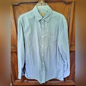 Sonoma Green Casual Button Down Shirt Lightweight Cotton
